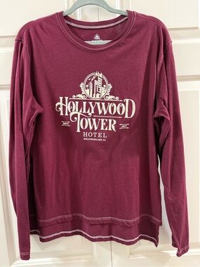 Disney Tower of Terror Hollywood Hotel Women’s Long Sleeve Cotton Graphic Tee XL